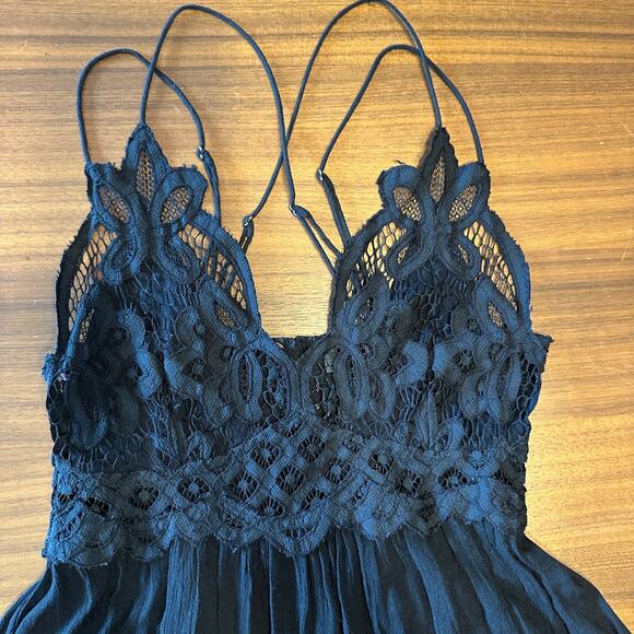 Free People FP One Adella Black Lace Short Dress, Boho, Sheer, Sexy, Size Small - Picture 5 of 8
